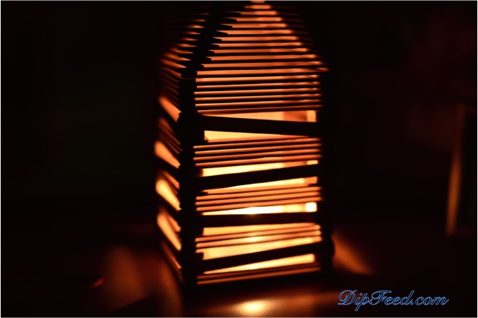 Made a DIY ambiance lamp out of popsicle sticks. : r/somethingimade