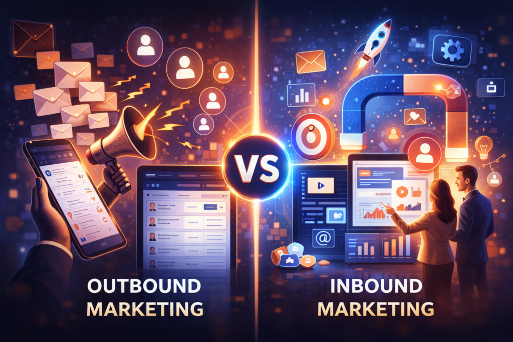 Outbound vs inbound AI lead generation strategies comparison for small businesses